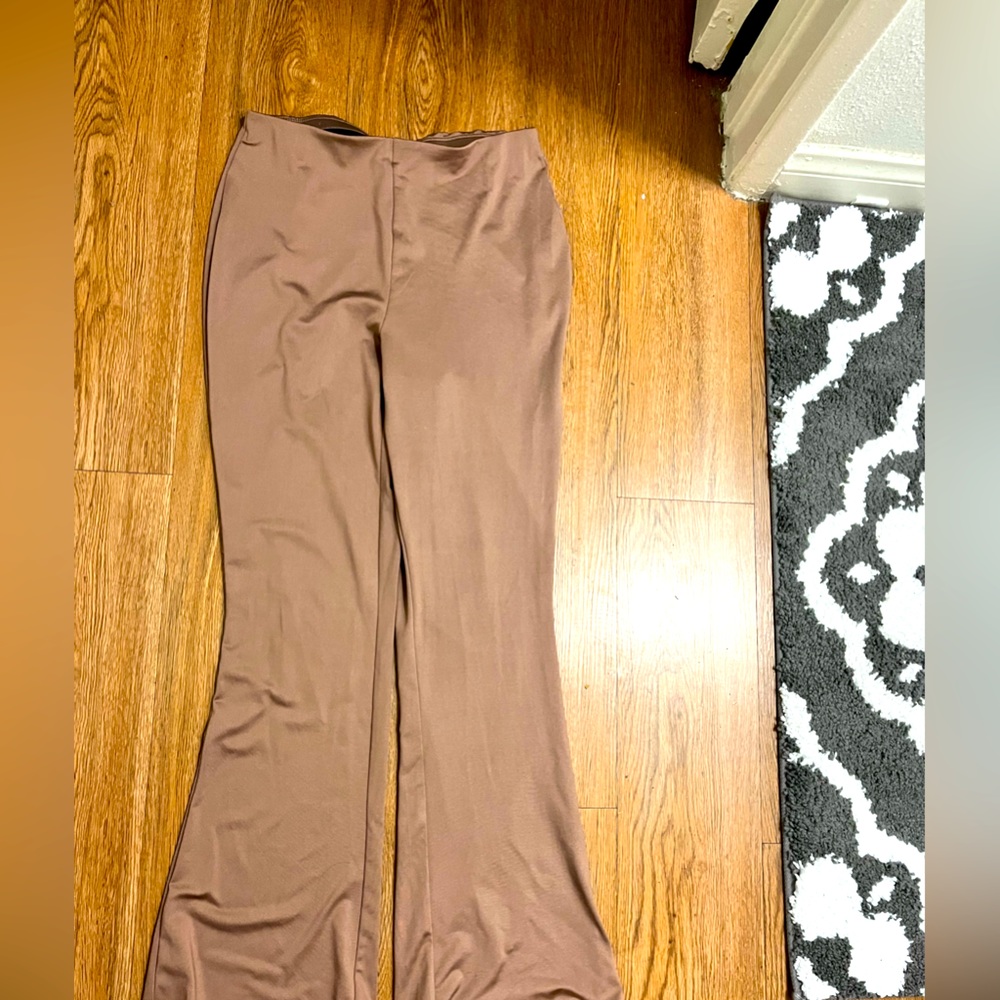Brown bell bottom leggings